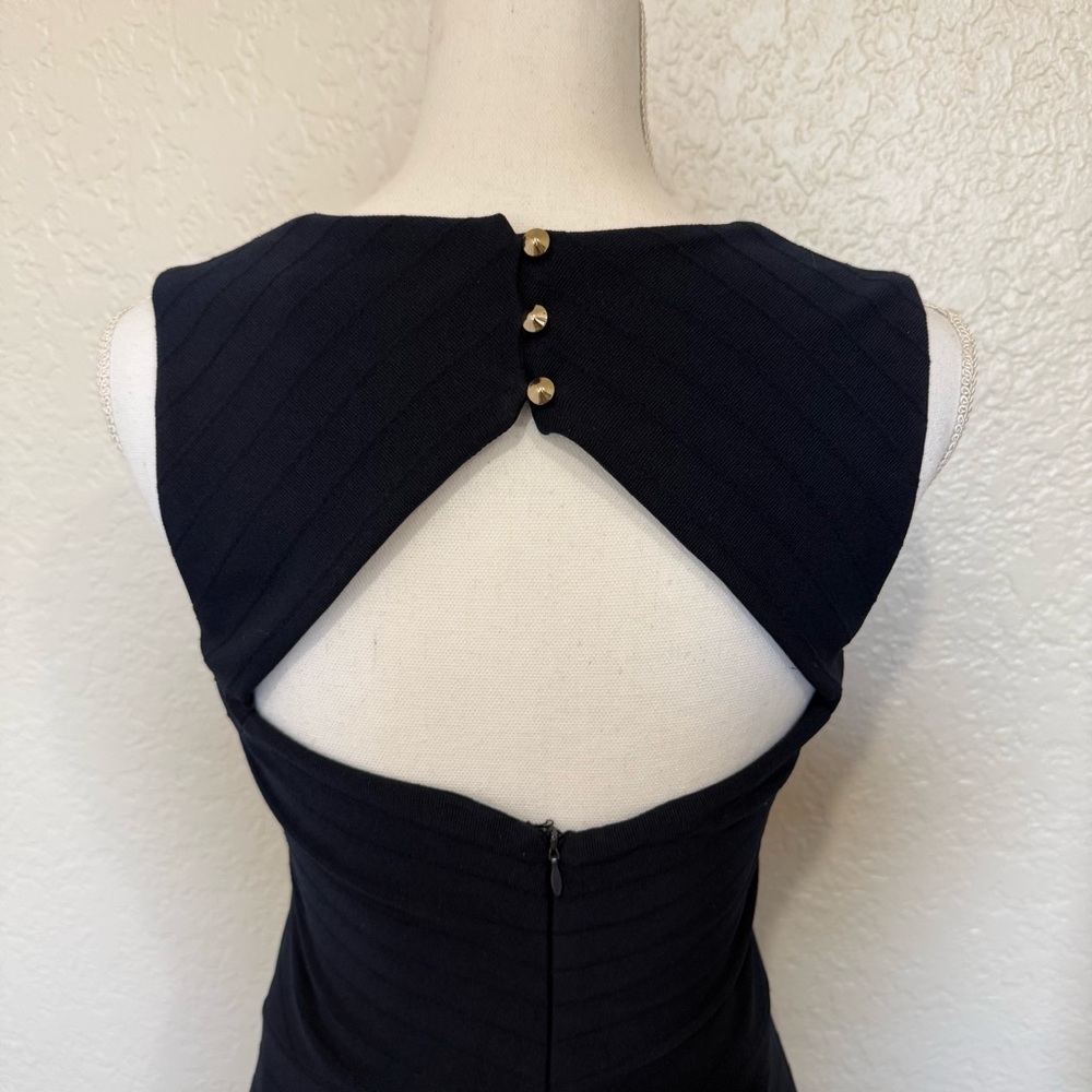 GUESS Navy Blue Bodycon Dress Size 6 Modern Cocktail Minimalist Chic 90s Revival - Picture 8 of 11